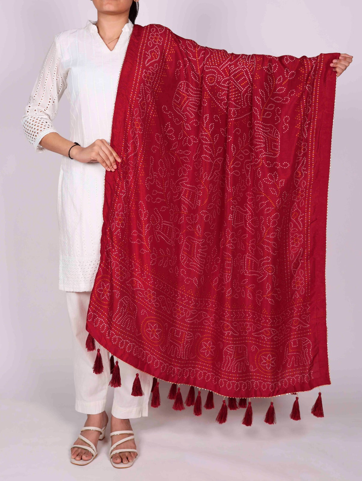 Grace wrapped in Tasar silk.
