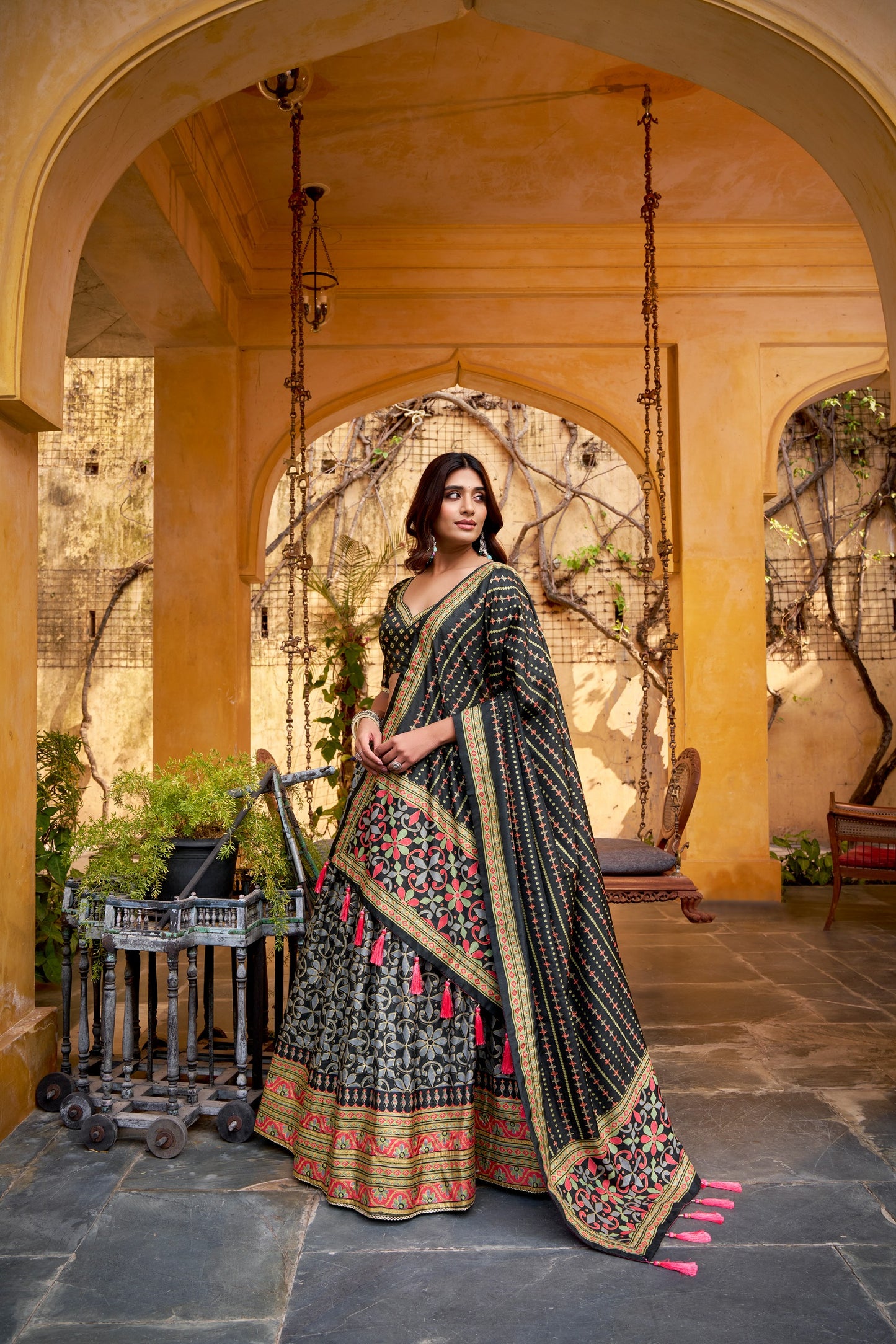 Rich textures of Tasar silk enhanced with iconic sparkle work for a look that’s timeless, festive, and unforgettable ✨