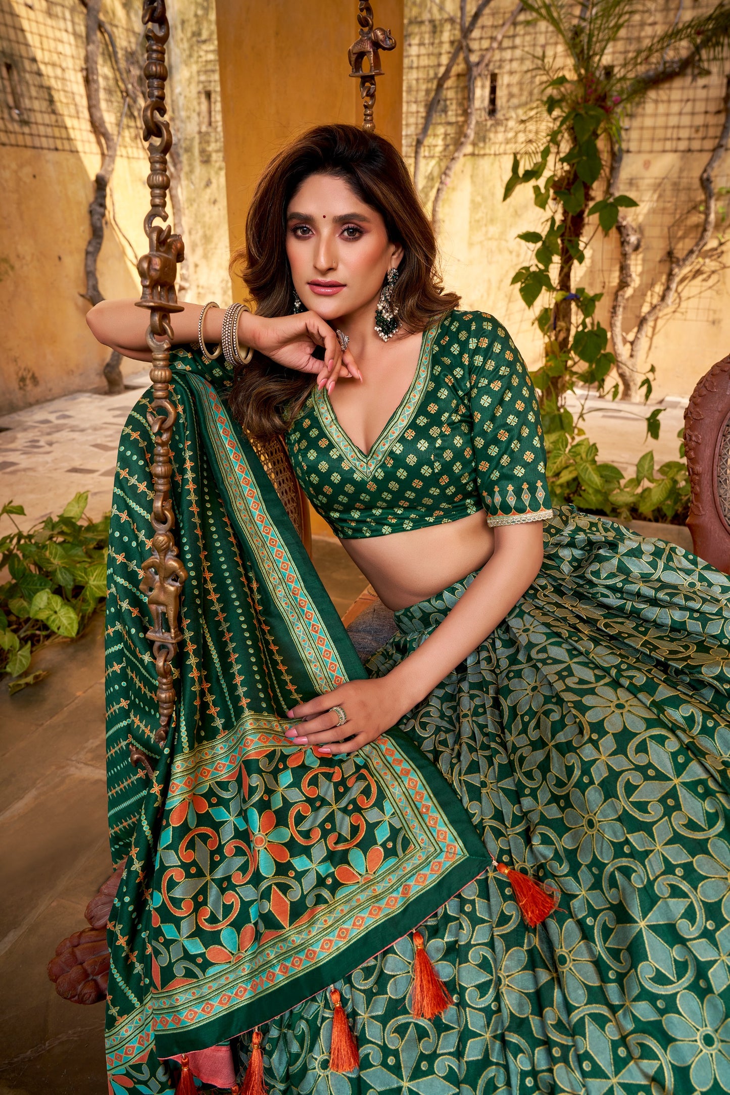 Rich textures of Tasar silk enhanced with iconic sparkle work for a look that’s timeless, festive, and unforgettable ✨