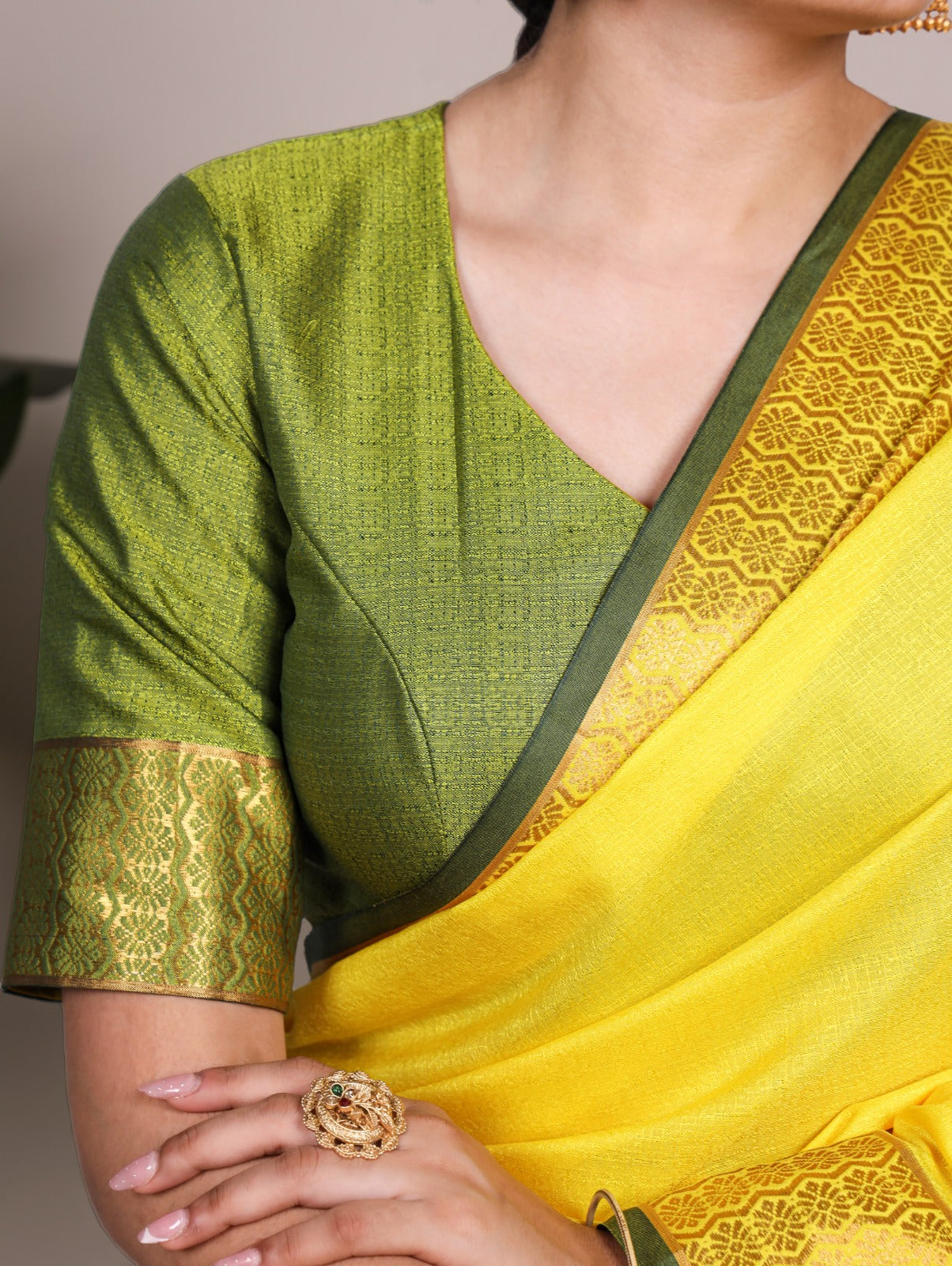 This Poly Cotton saree wraps you in effortless beauty and adds a subtle touch of sophistication to every occasion 🪞