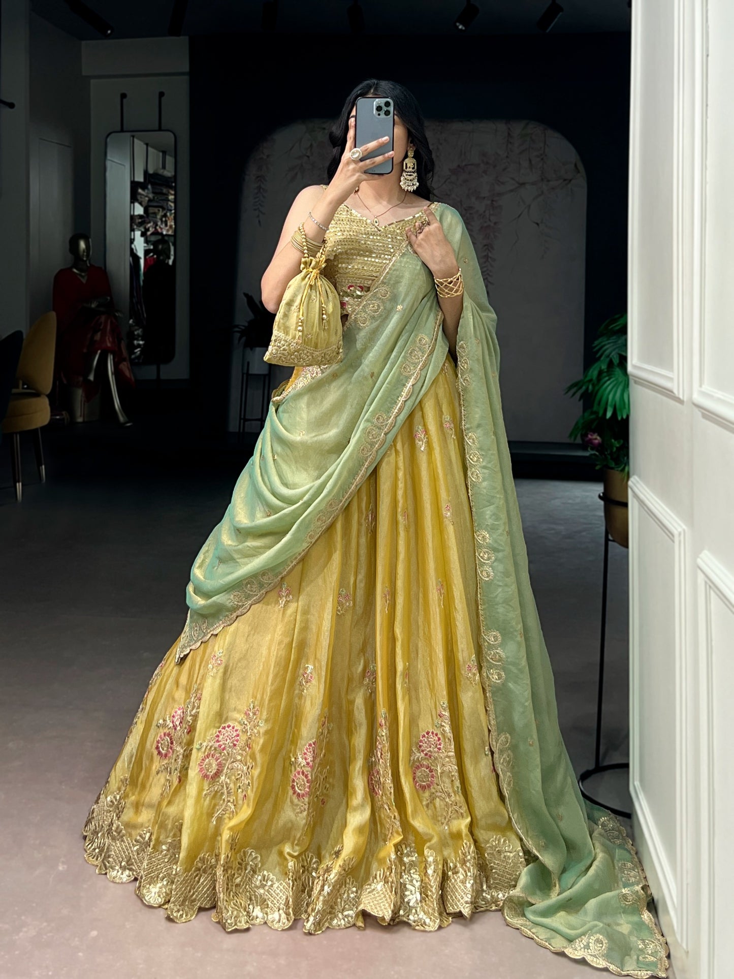 The soft pastel tones and delicate detailing create a look that feels effortlessly regal for every special occasion. ✨