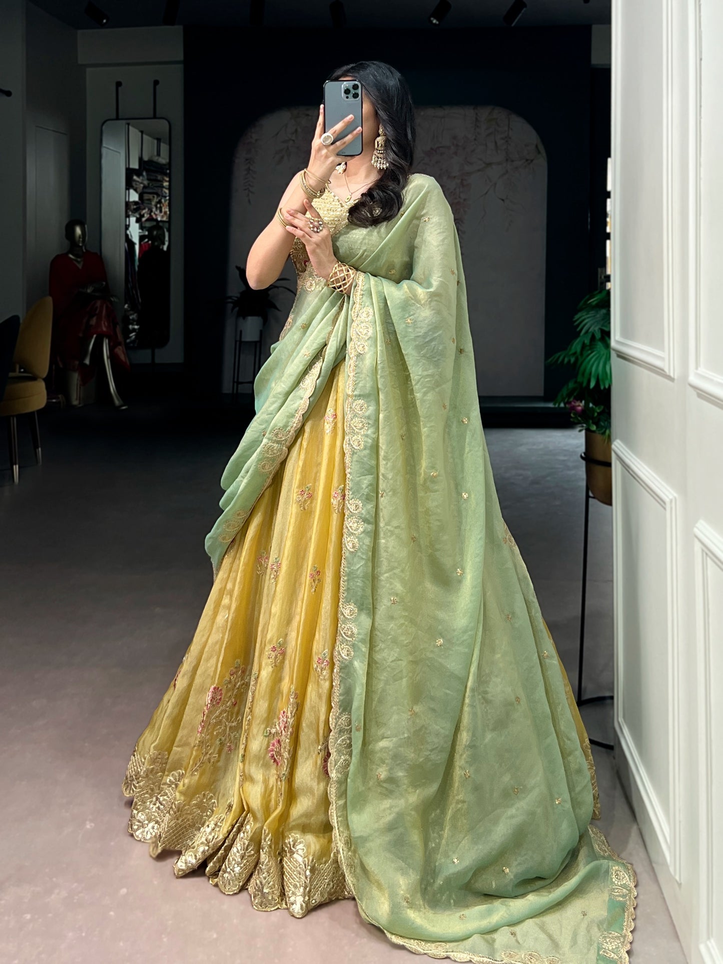 The soft pastel tones and delicate detailing create a look that feels effortlessly regal for every special occasion. ✨