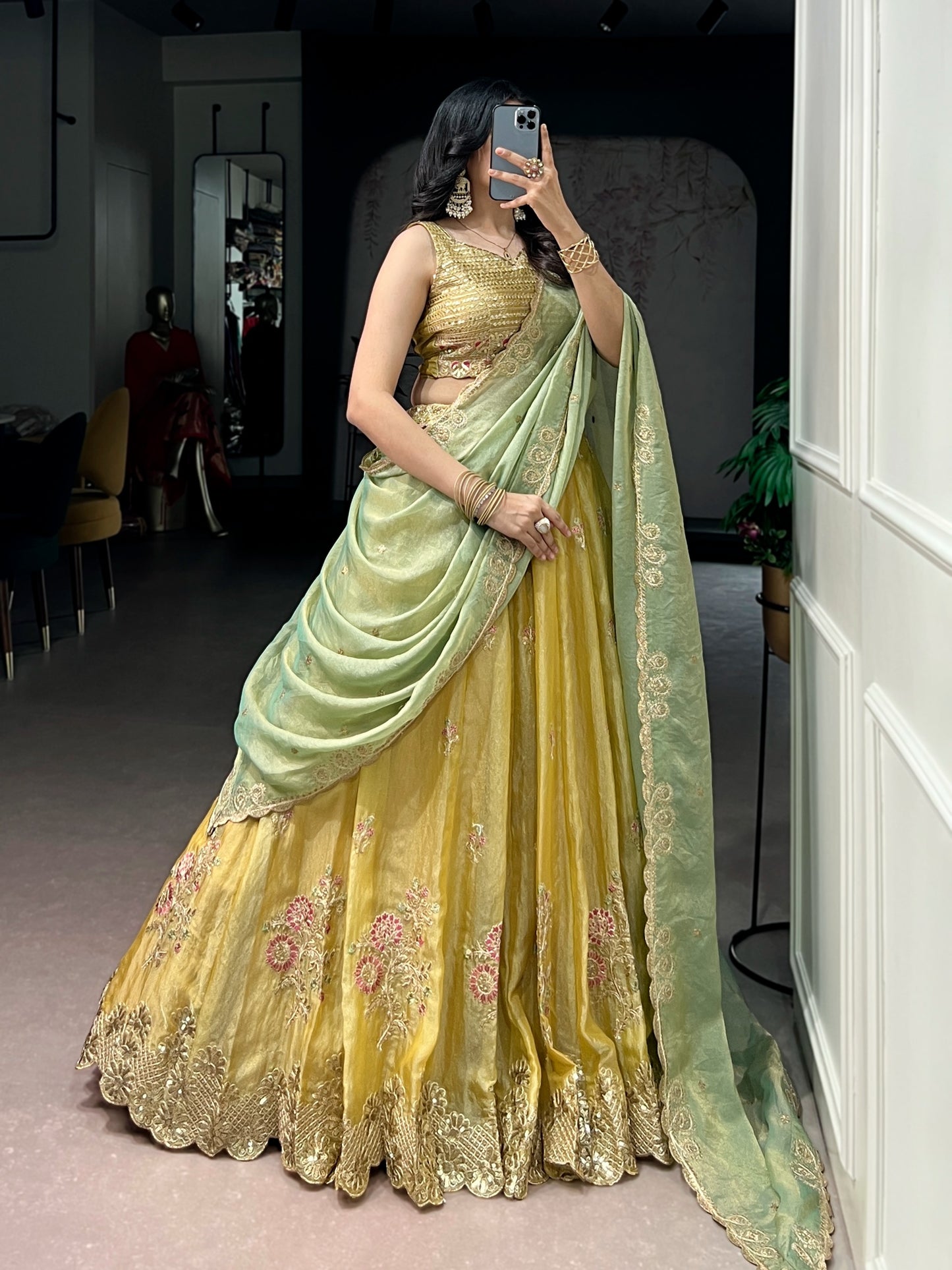 The soft pastel tones and delicate detailing create a look that feels effortlessly regal for every special occasion. ✨