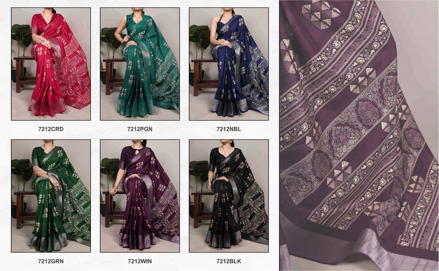 Designed in rich slub silk with graceful prints, perfect for your everyday elegance and festive moments.🌺