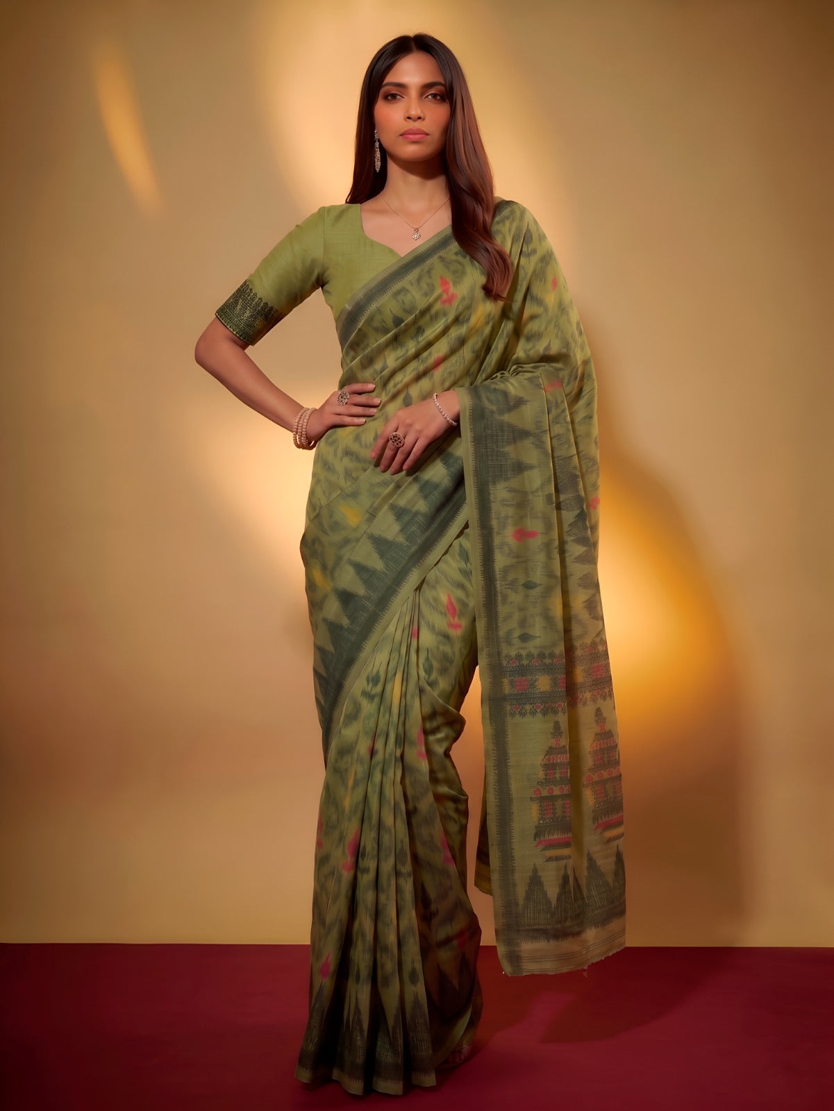 omfort meets style in this soft Poly Cotton printed saree—perfect for your everyday elegance. 🍂