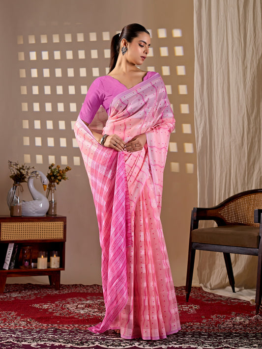 Premium Monsoon Saree featuring a charming blend of soft peach saree