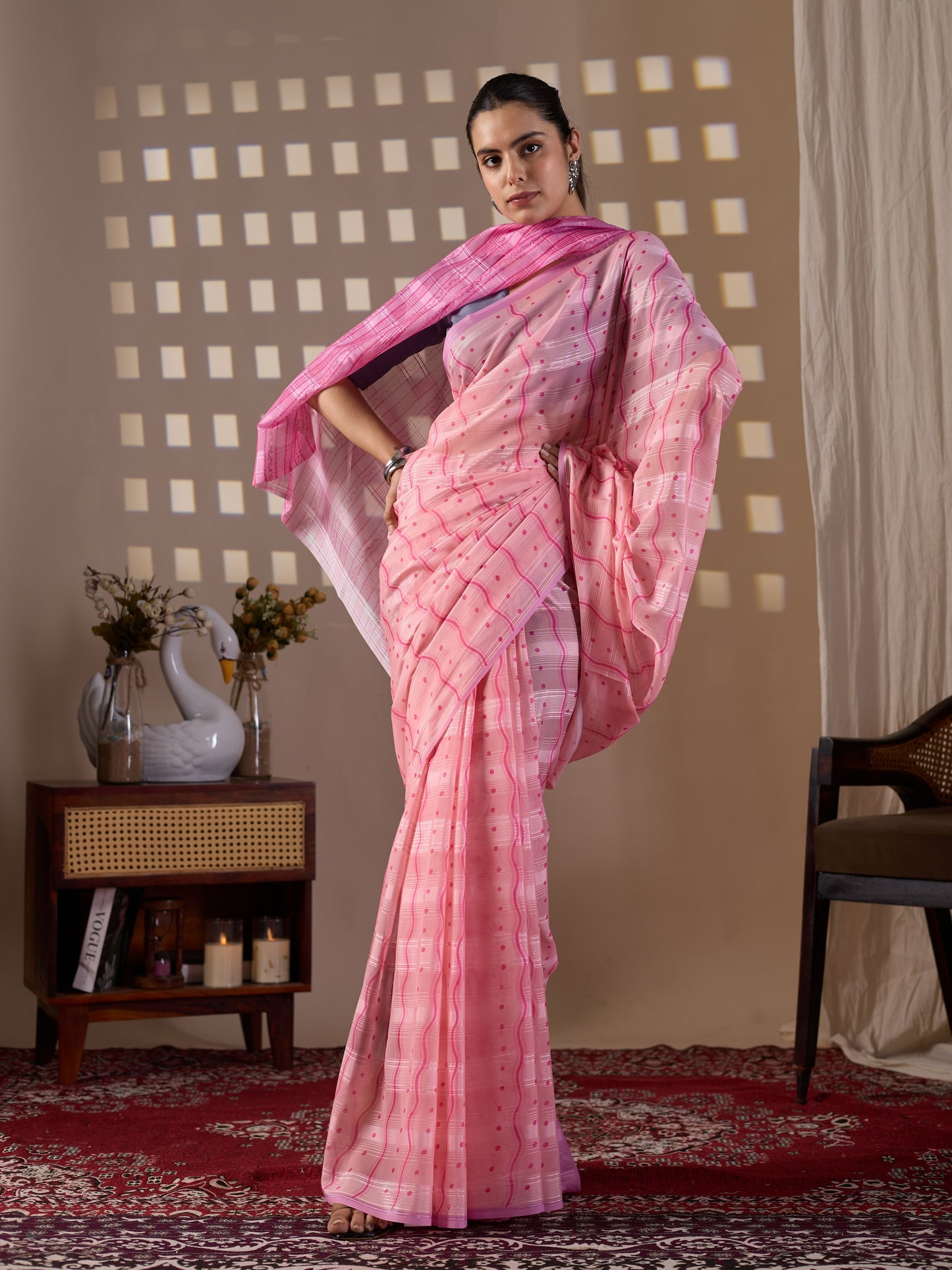 Premium Monsoon Saree featuring a charming blend of soft peach saree