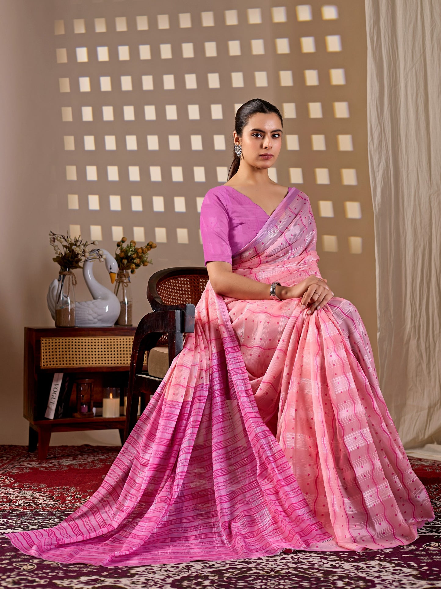 Premium Monsoon Saree featuring a charming blend of soft peach saree