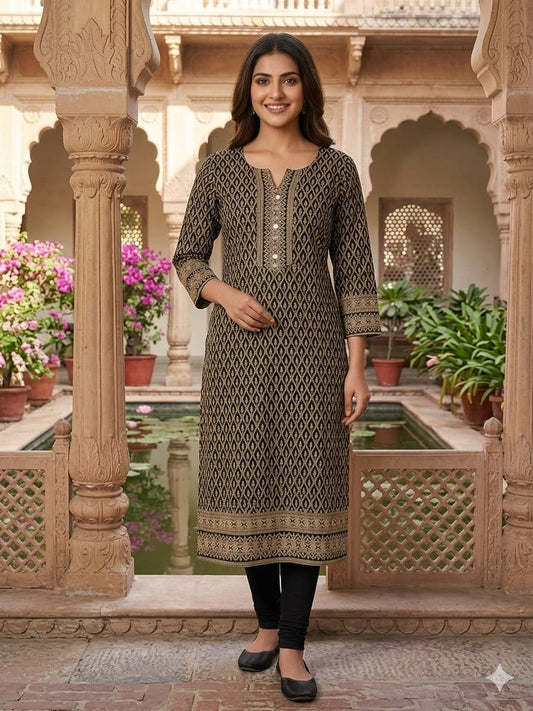 Soft cotton chikan print kurti OF navkar