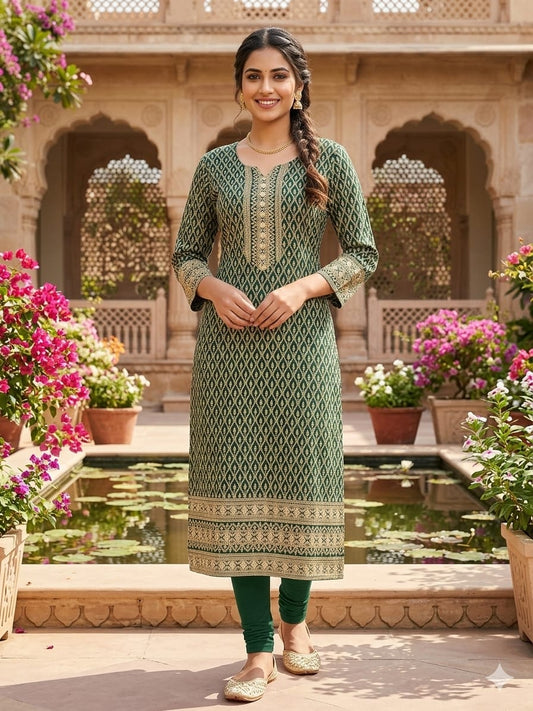Soft cotton chikan print kurti OF navkar