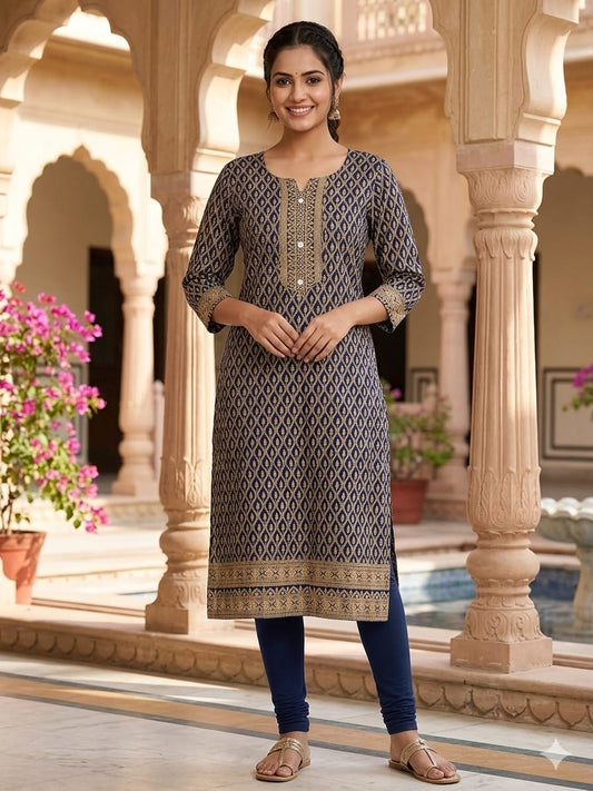 Soft cotton chikan print kurti OF navkar