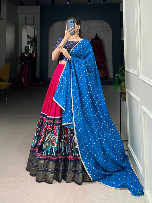 Draped in the raw beauty of Tasar Silk, glowing with tradition. 🦋