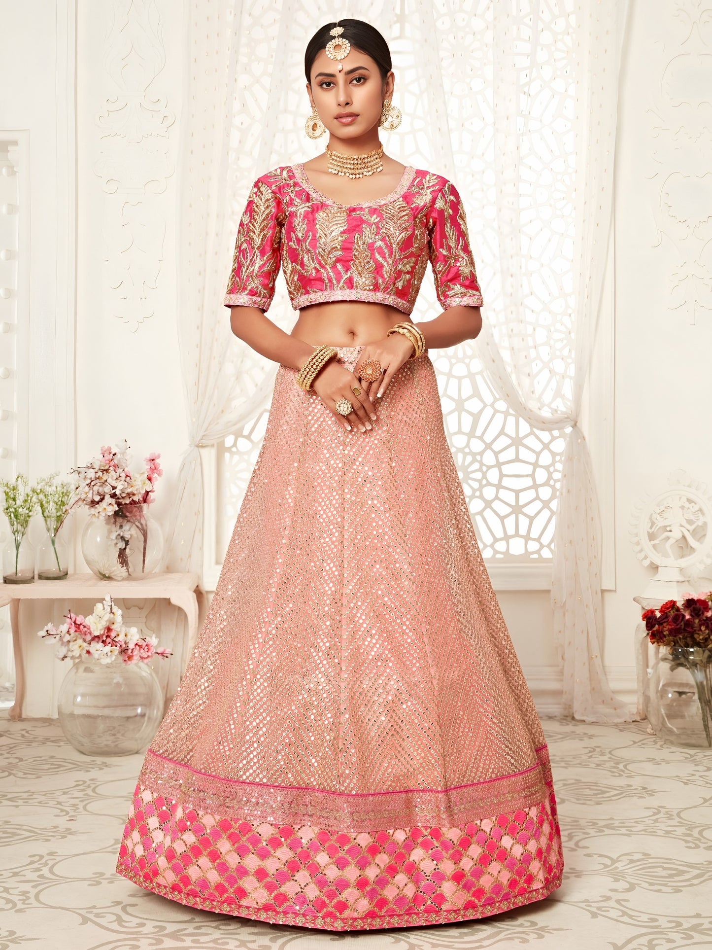 Blush Pink Designer Bridal Lehenga 💫