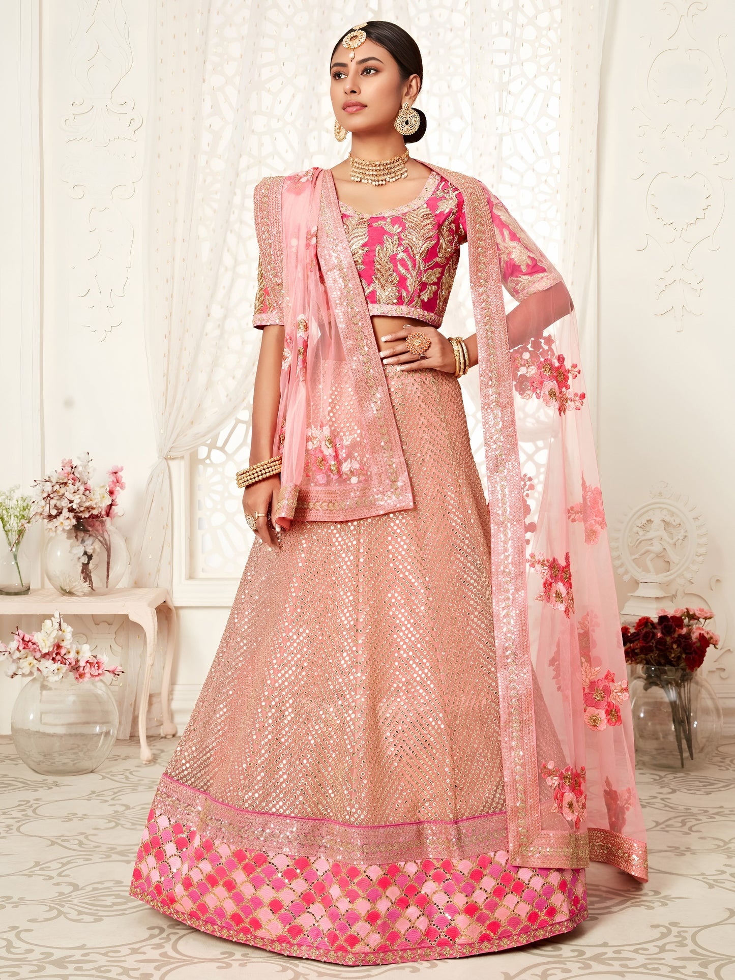 Blush Pink Designer Bridal Lehenga 💫