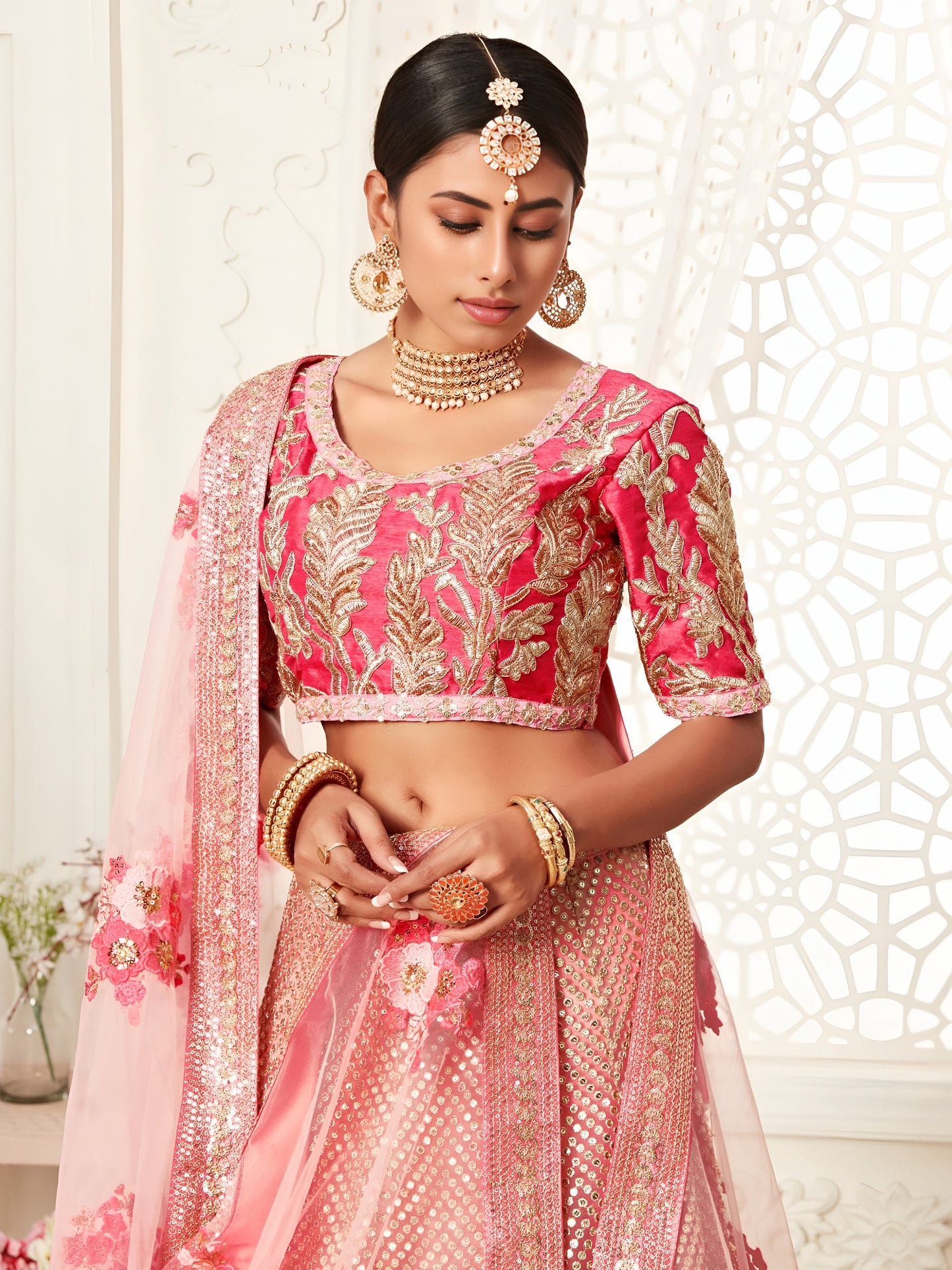 Blush Pink Designer Bridal Lehenga 💫