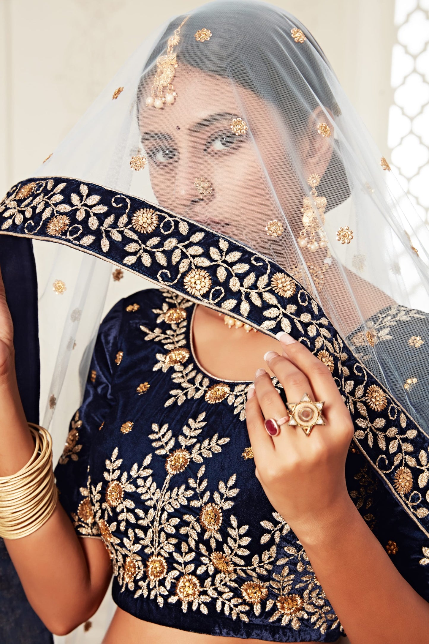 Emerald Green Velvet Bridal Lehenga 💫
