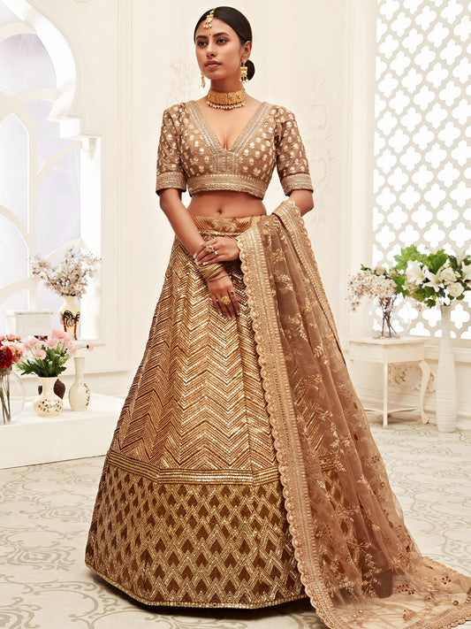 Antique Gold Designer Bridal Lehenga