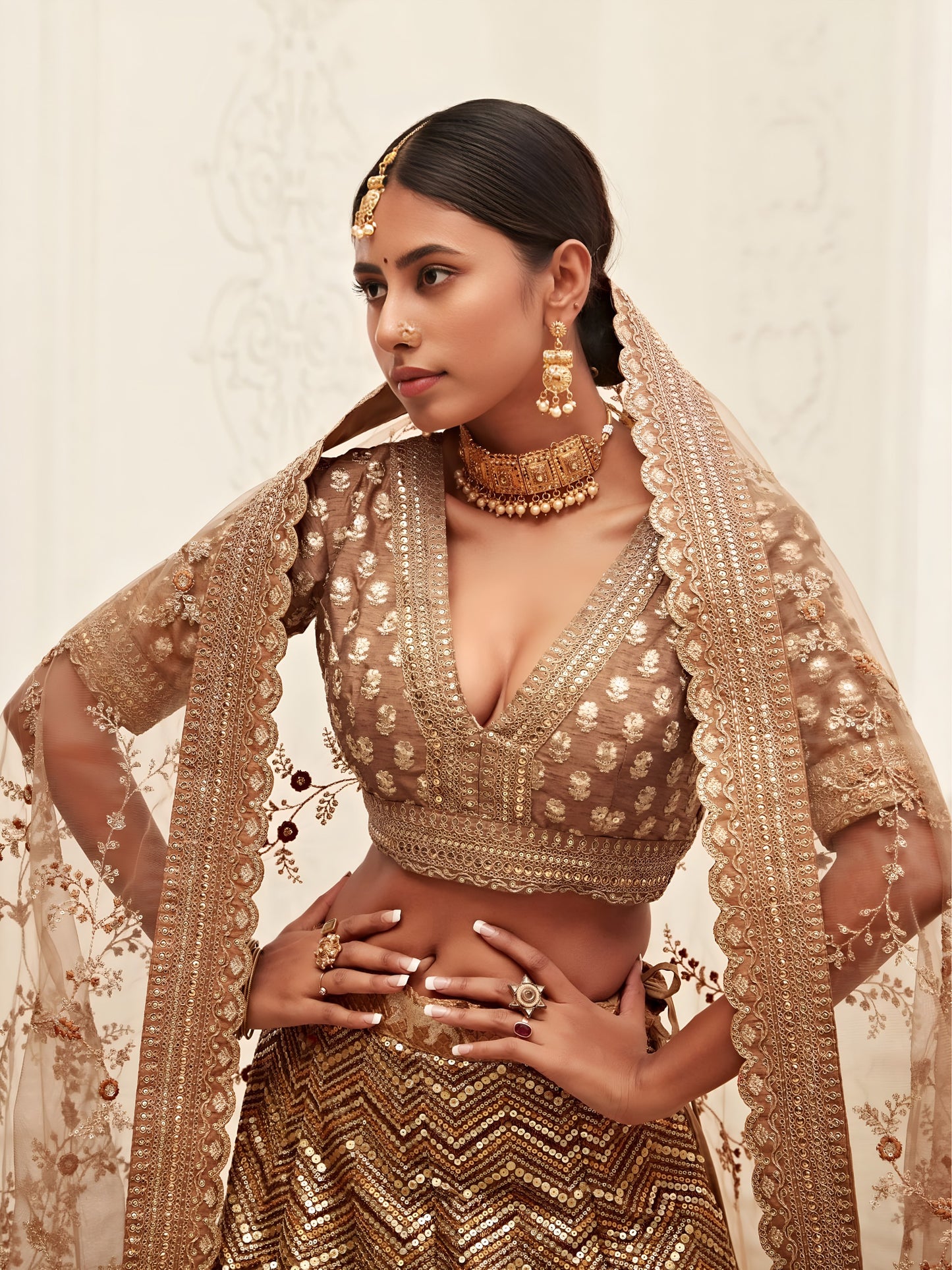 Antique Gold Designer Bridal Lehenga