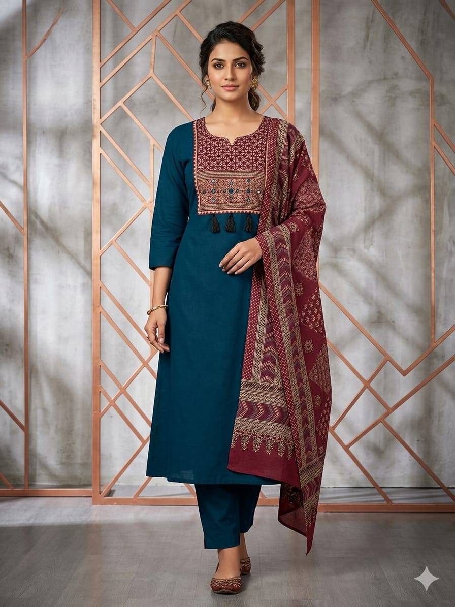 Aline Tabla work  of kurti