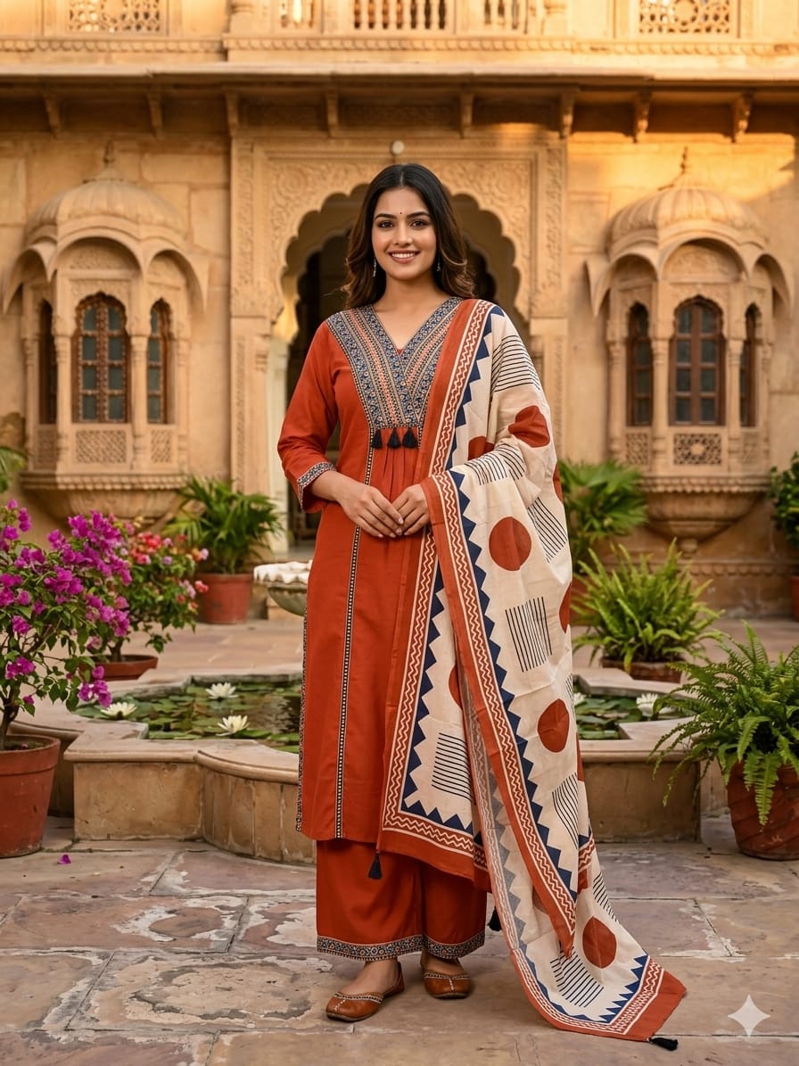 Aline hand work kurti