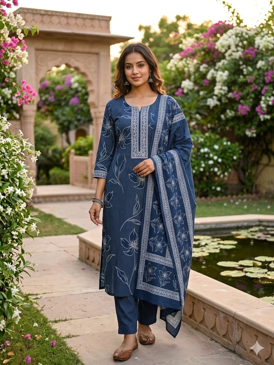 Taj Group Pure 60-60 Cotton Cambric Discharge  print  kurti ✨