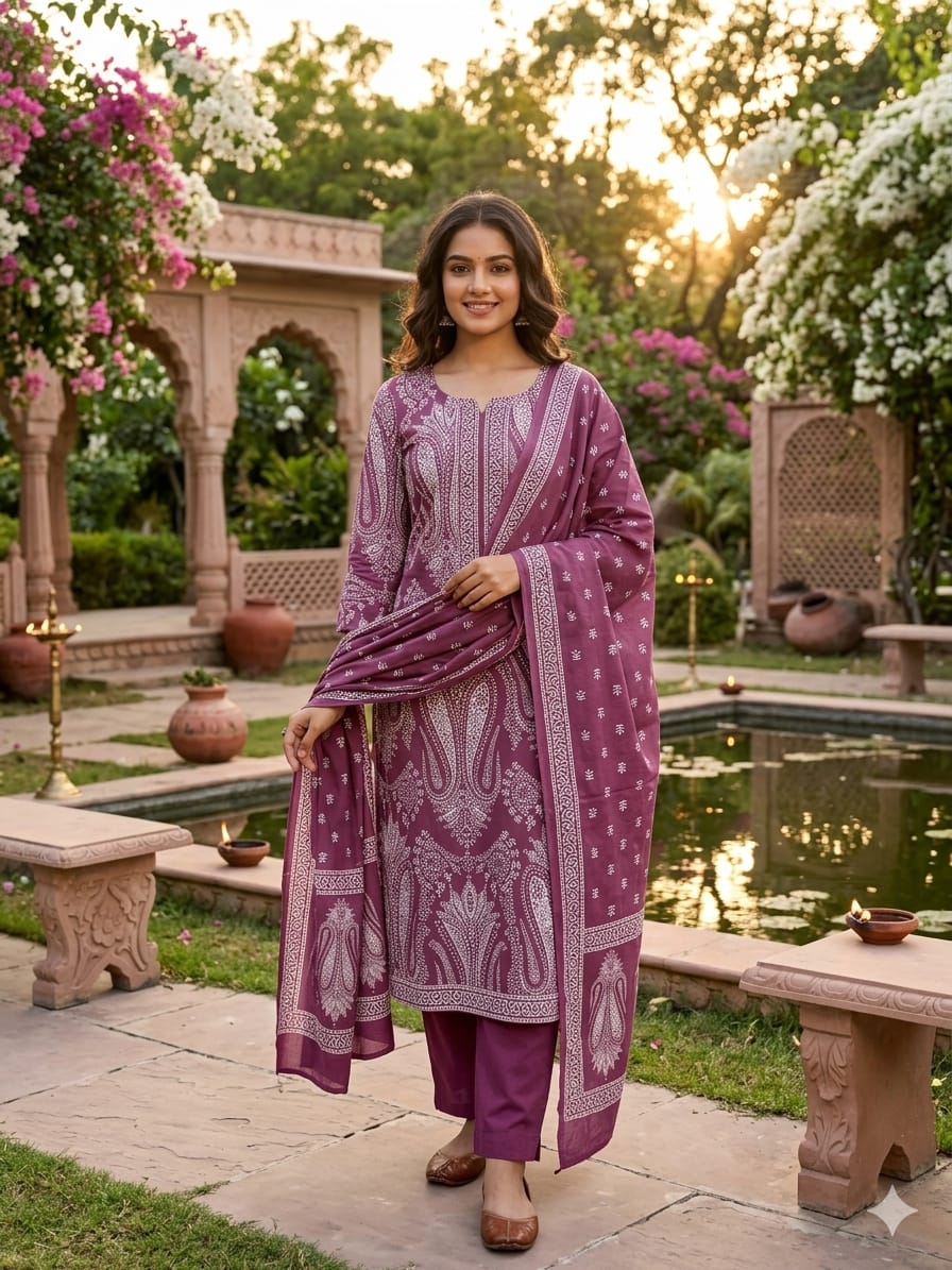 Taj Group Pure 60-60 Cotton Cambric Discharge  print  kurti ✨