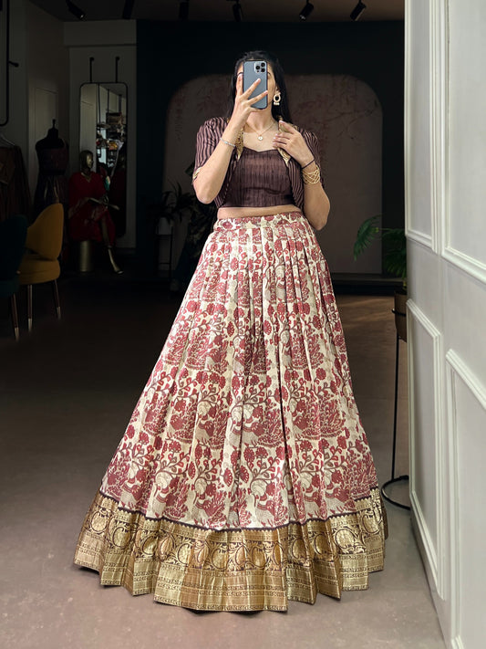 When tradition meets style Feel like royalty in this handcrafted Tasar Silk lehenga choli 🌸