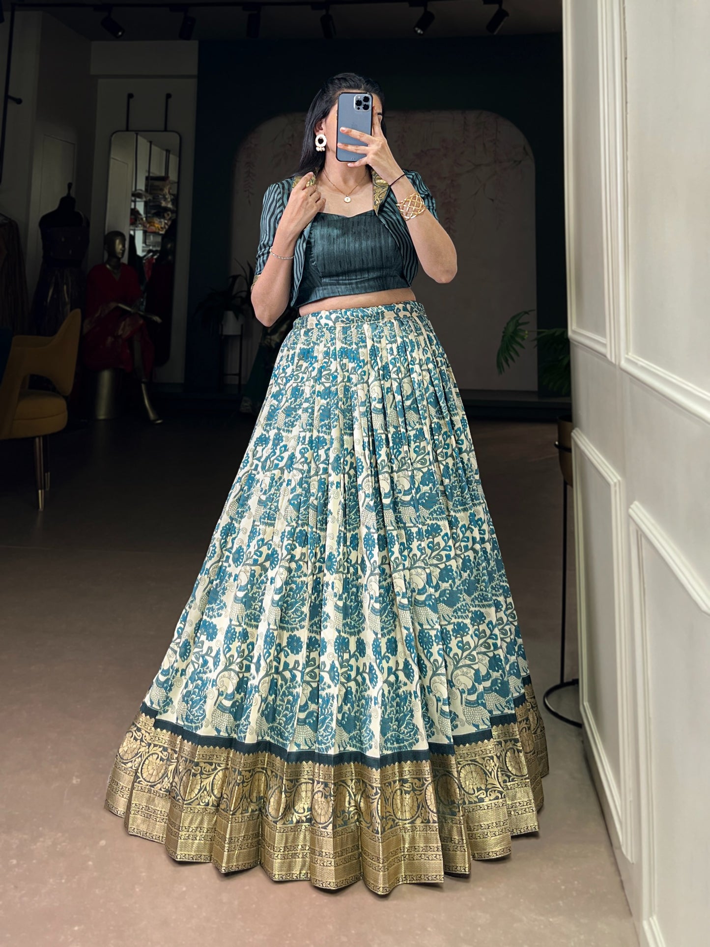 When tradition meets style Feel like royalty in this handcrafted Tasar Silk lehenga choli 🌸