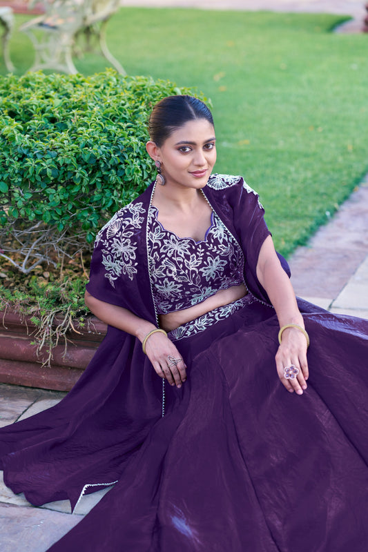 A perfect blend of tradition and trend, this lehenga reflects the beauty of culture with a modern touch that makes it truly unforgettable 💜