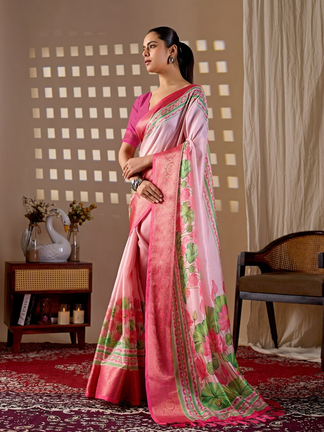Soft Lichi Silk Saree