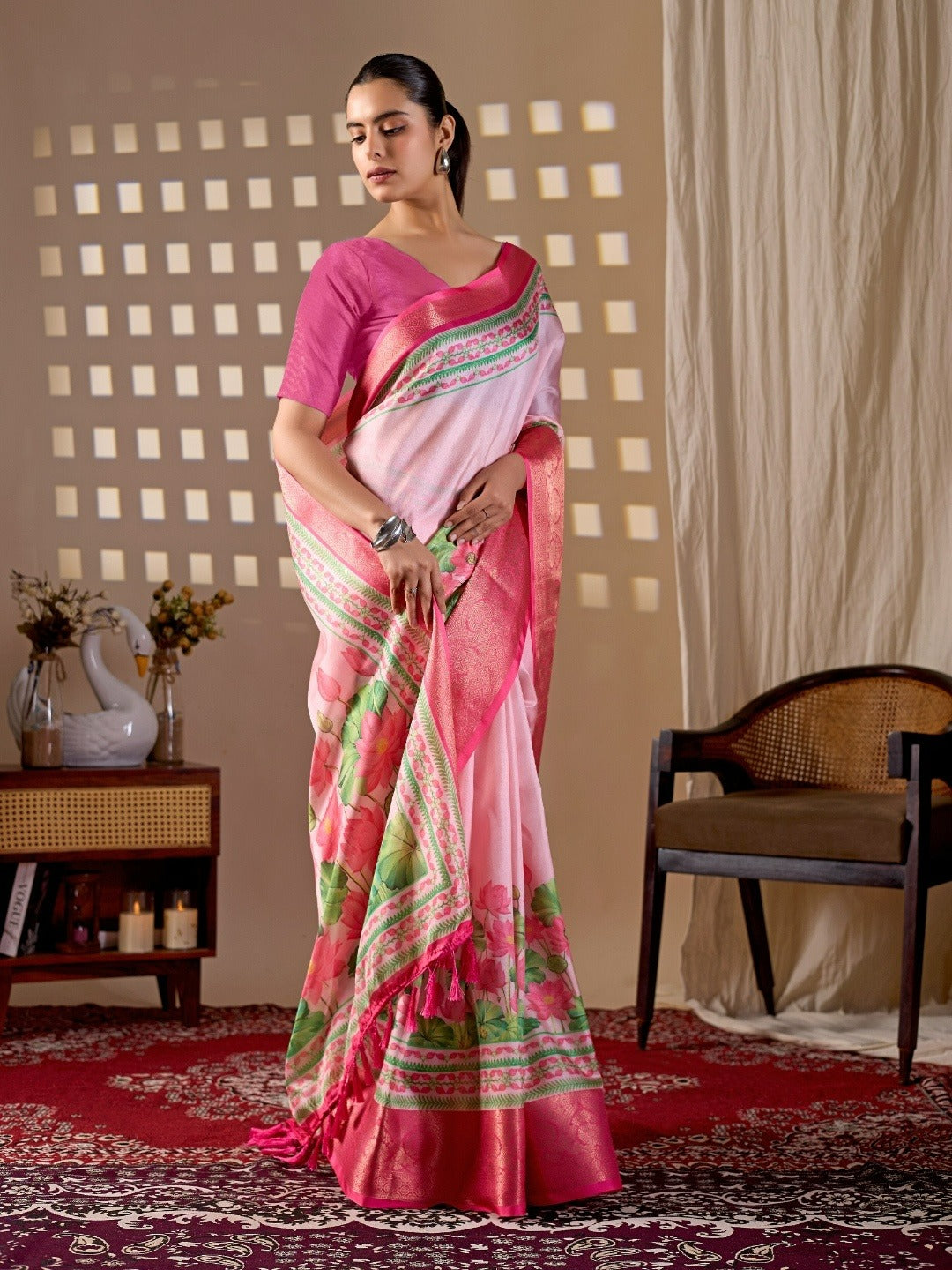 Soft Lichi Silk Saree