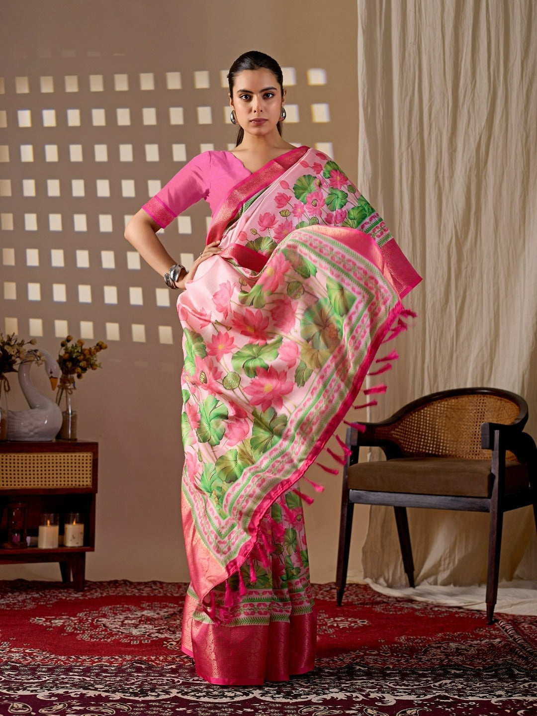 Soft Lichi Silk Saree