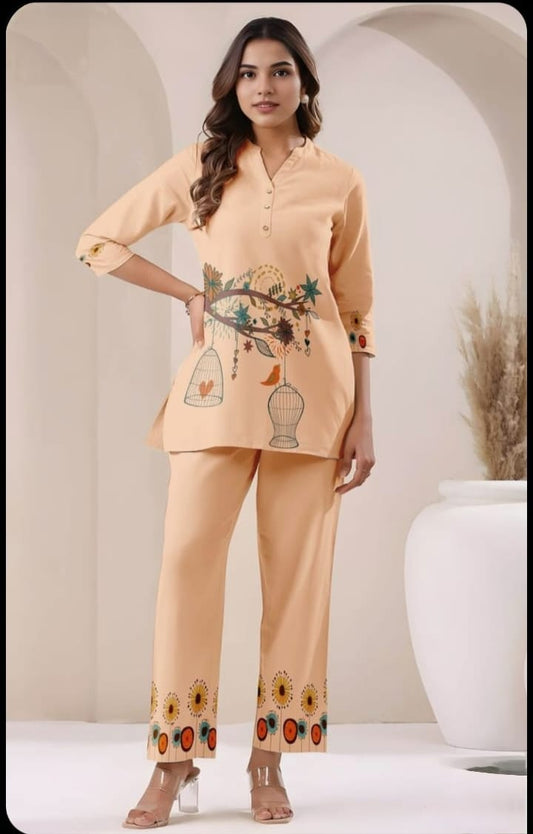 Stylish Polyrayon Coord Set amezing look and outfit look wear to confatable