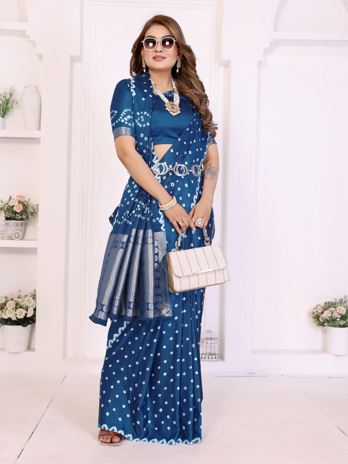 ☘️Too Pretty And Beautiful Original Bandhej Premium Silk Hand Dyed Saree For Lagadi Patta Boutique Series ☘️
