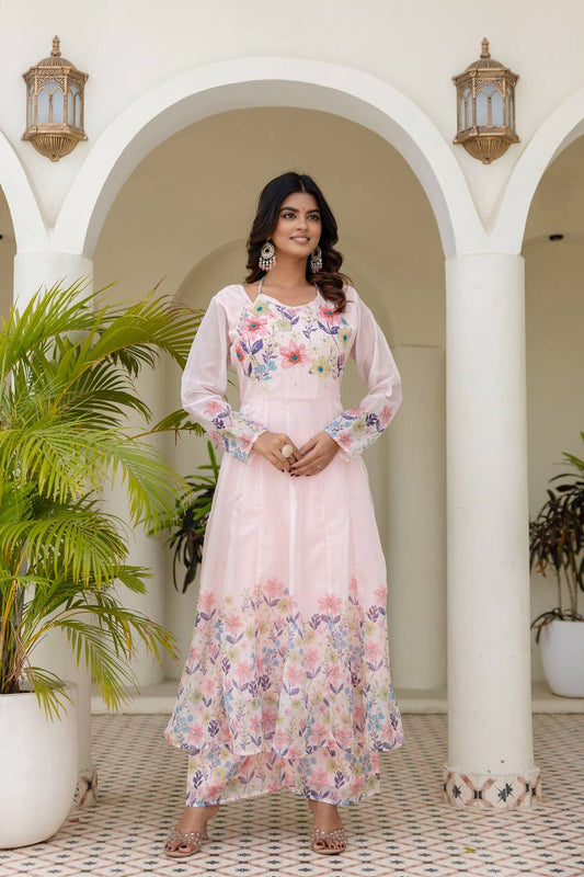 🌸Presenting New Ready-Made Gown Plazzo And Dupatta Set Collection  🌸