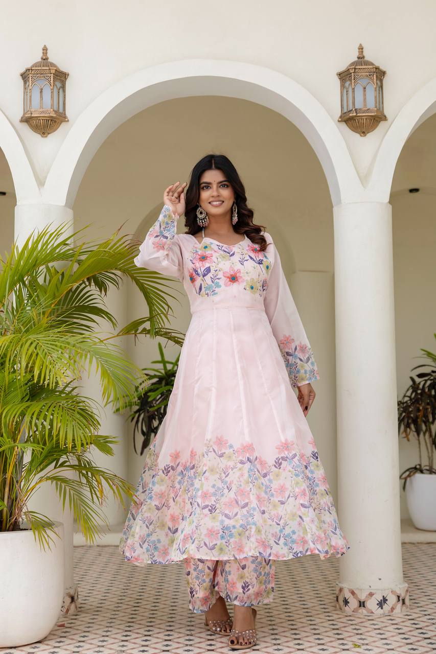 🌸Presenting New Ready-Made Gown Plazzo And Dupatta Set Collection  🌸