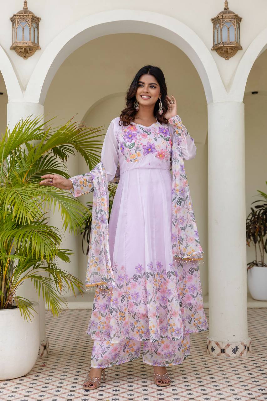 🌸Presenting New Ready-Made Gown Plazzo And Dupatta Set Collection  🌸