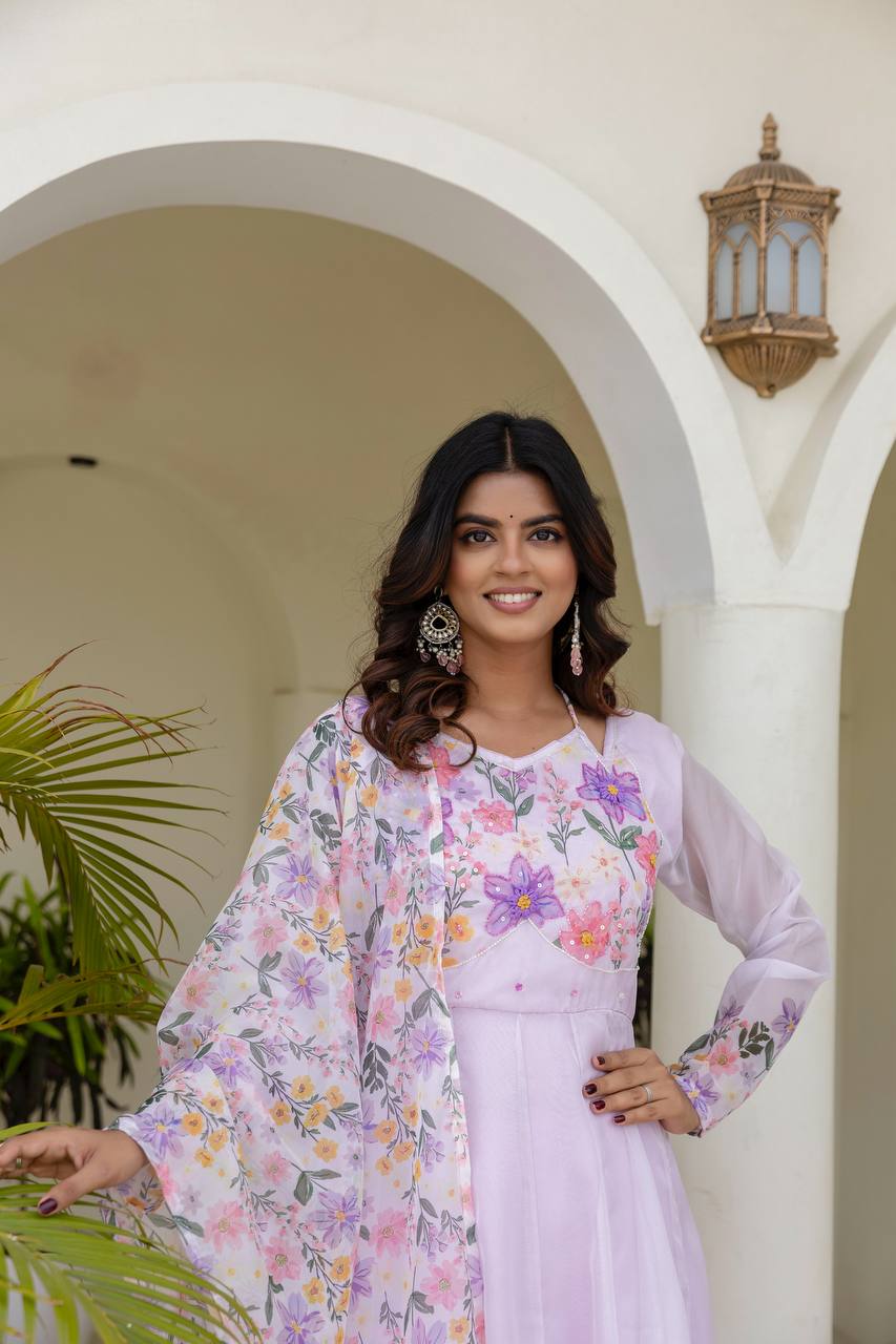 🌸Presenting New Ready-Made Gown Plazzo And Dupatta Set Collection  🌸