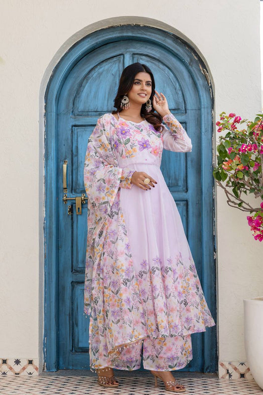 🌸Presenting New Ready-Made Gown Plazzo And Dupatta Set Collection  🌸