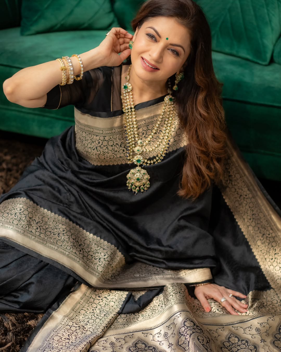 Exquisite banarasi soft silk saree with traditional zari work