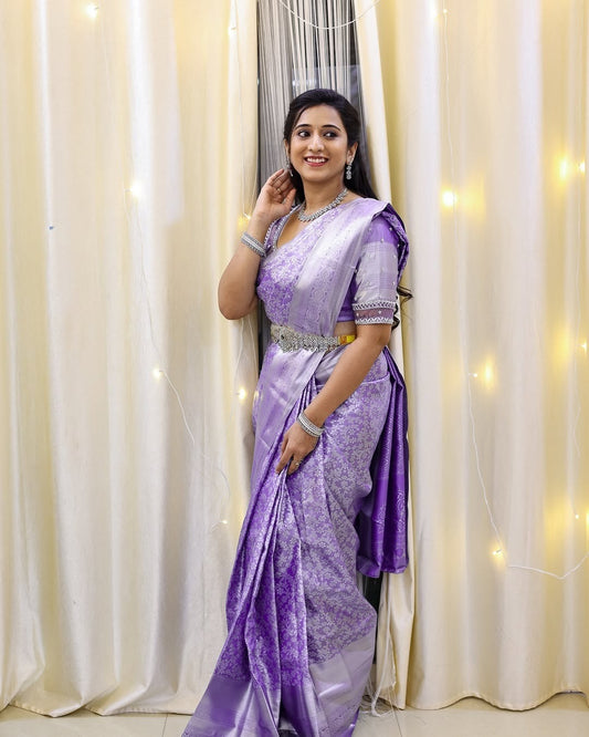Silk Saree from the this store is adorned with beautiful Zari work in form of traditional motifs