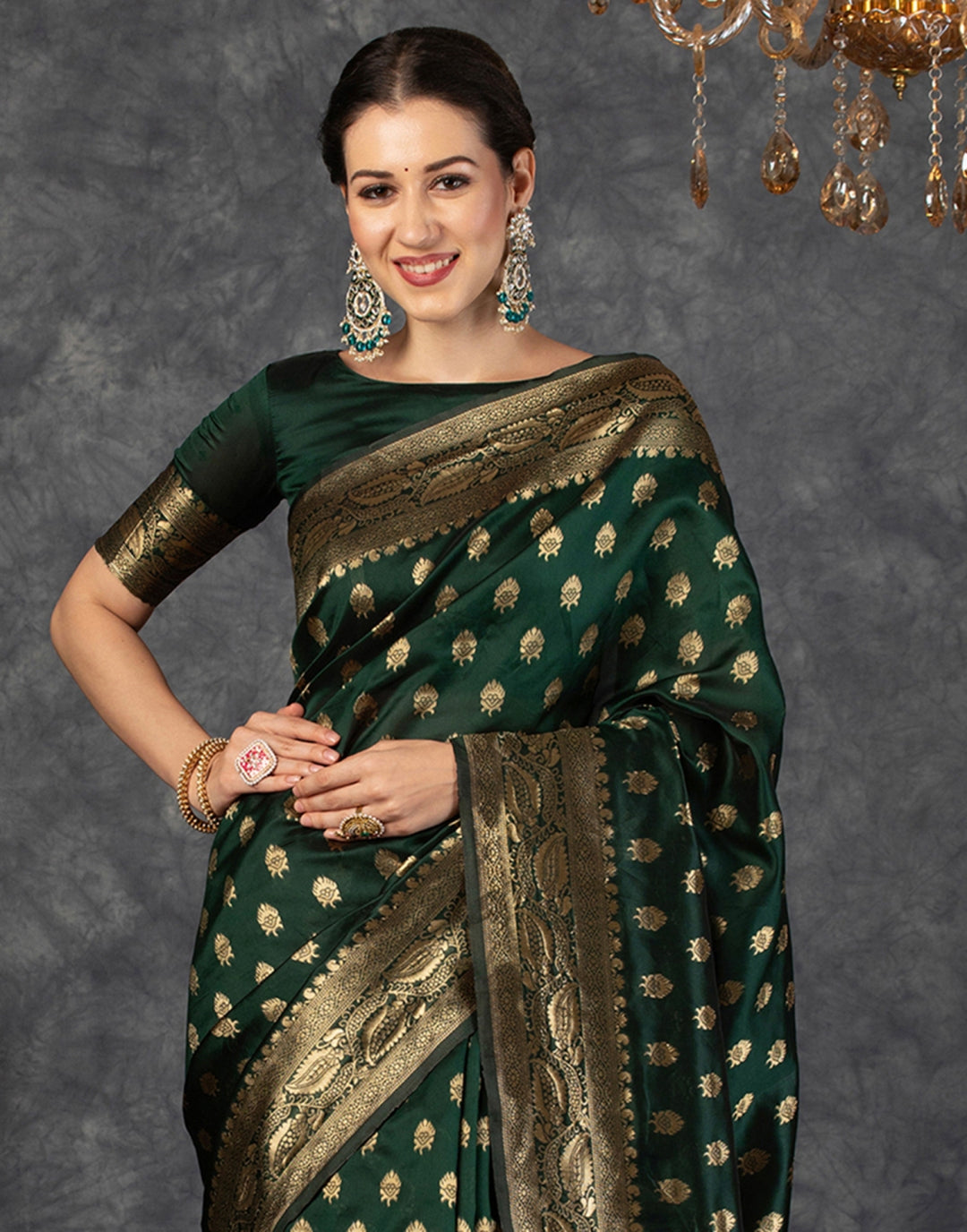 Silk Saree from the this store is adorned with beautiful Zari work in form of traditional motifs.