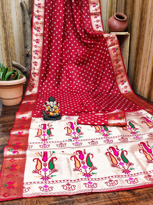 🎈Exclusive Unique Designer Bandhej Paithni Collection At Budget Range🎈