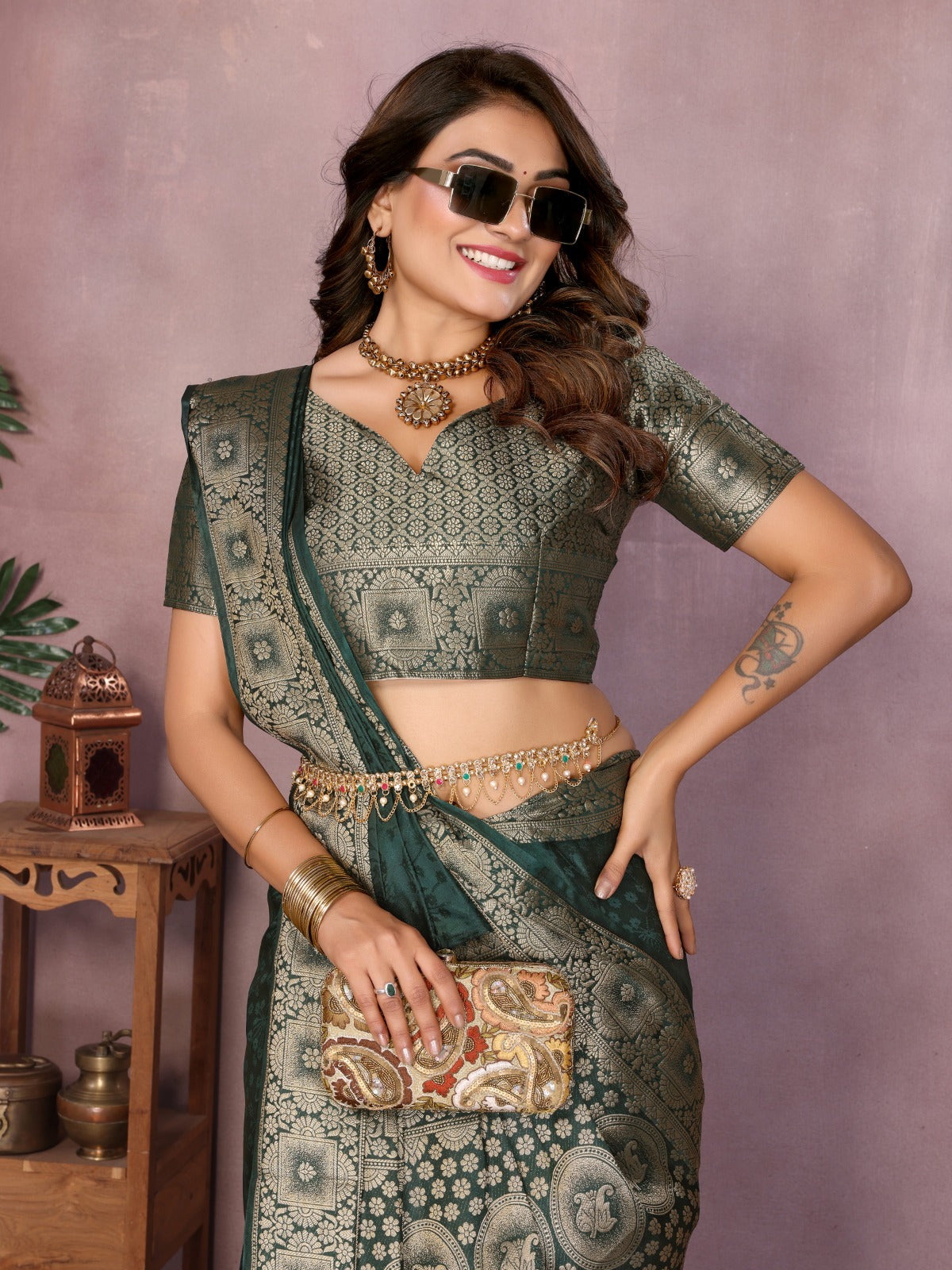 ☘️Too Pretty And Beautiful Original Gala Pallu Premium Silk Hand Dyed Saree For Boutique Series ☘️