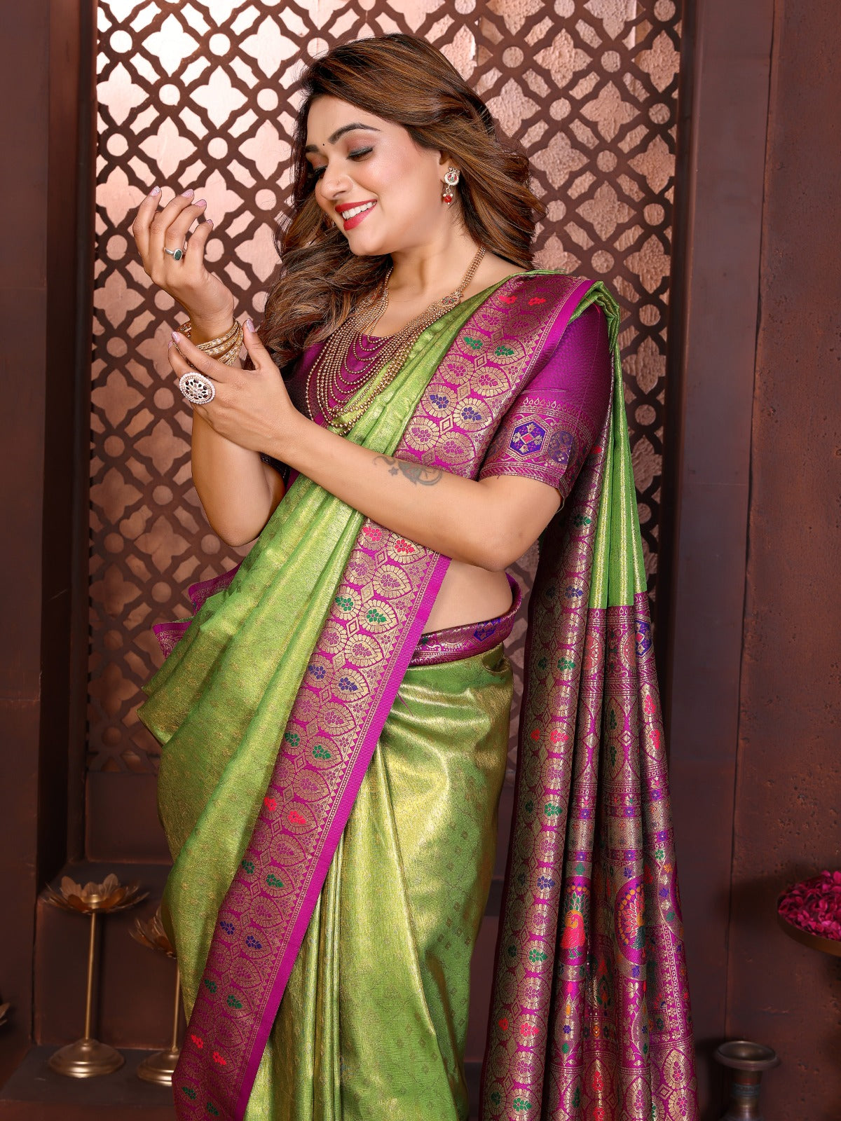 ich and Heritage crafted creative sarees from us.