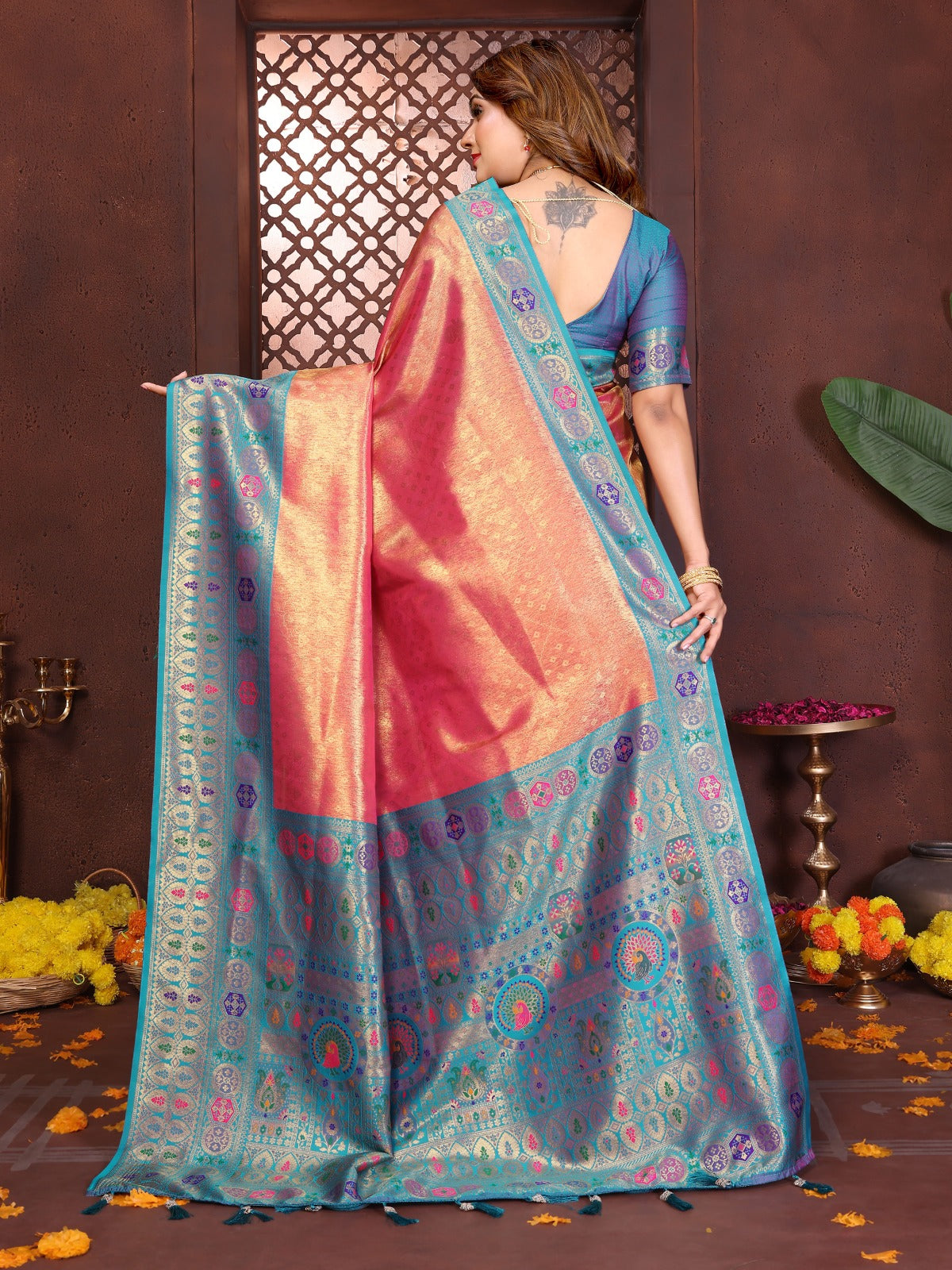ich and Heritage crafted creative sarees from us.