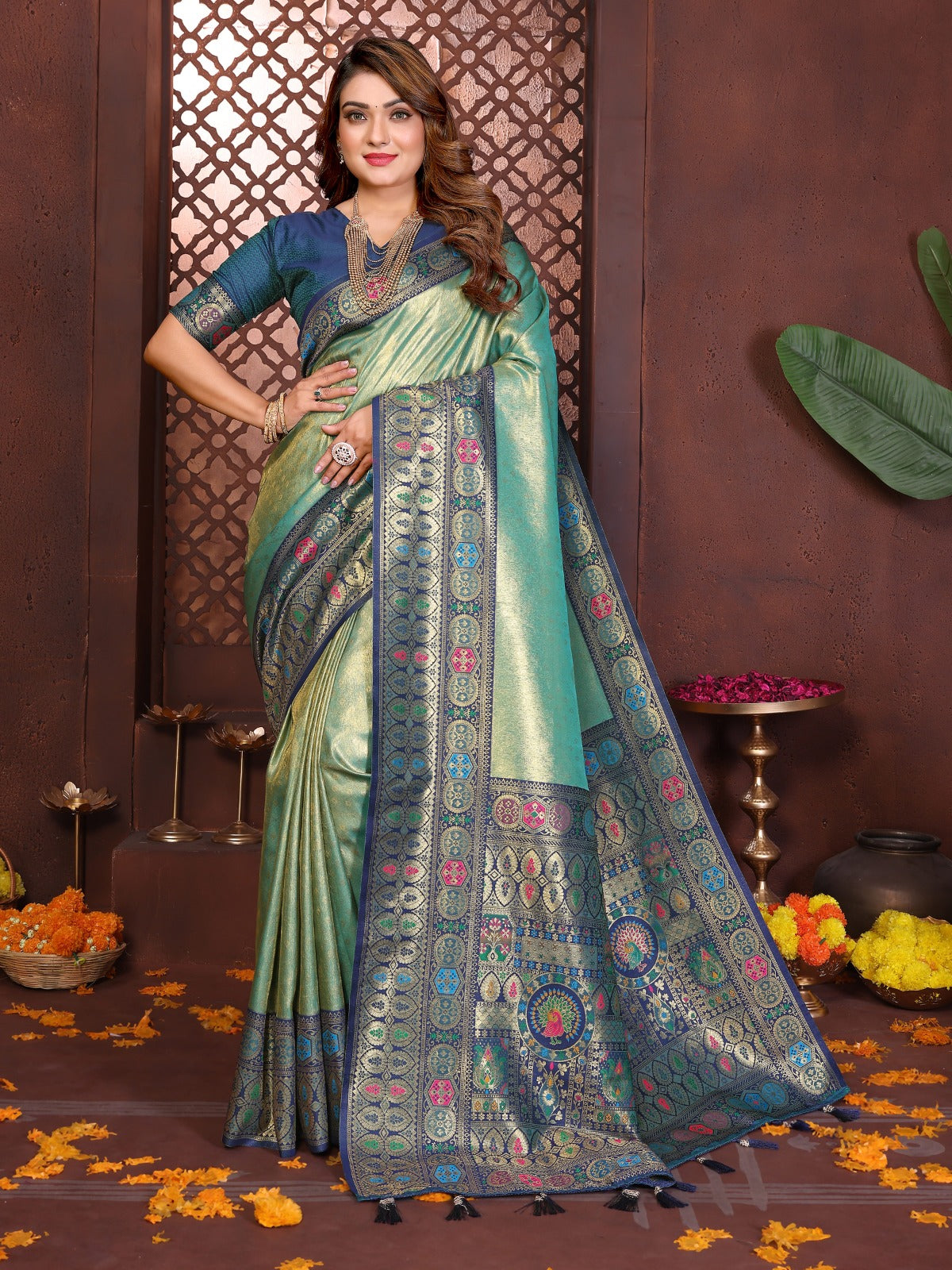 ich and Heritage crafted creative sarees from us.