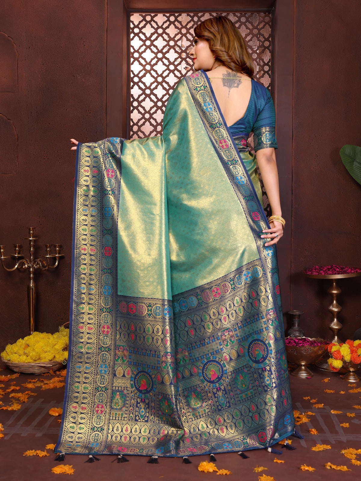 ich and Heritage crafted creative sarees from us.