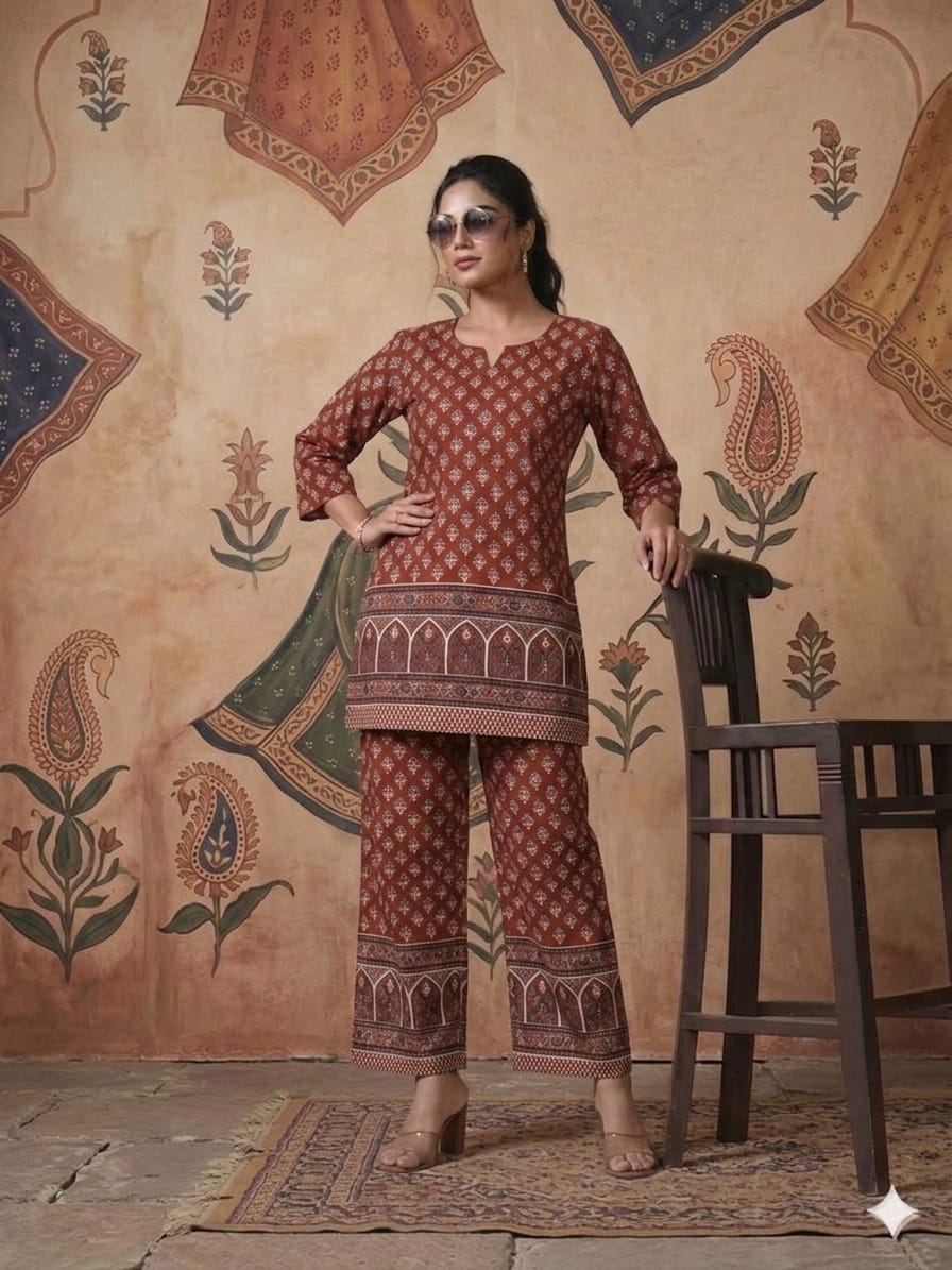BEAUTIFUL CROSS PRINTED COORDS SET