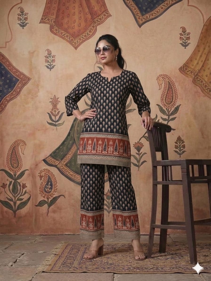BEAUTIFUL CROSS PRINTED COORDS SET